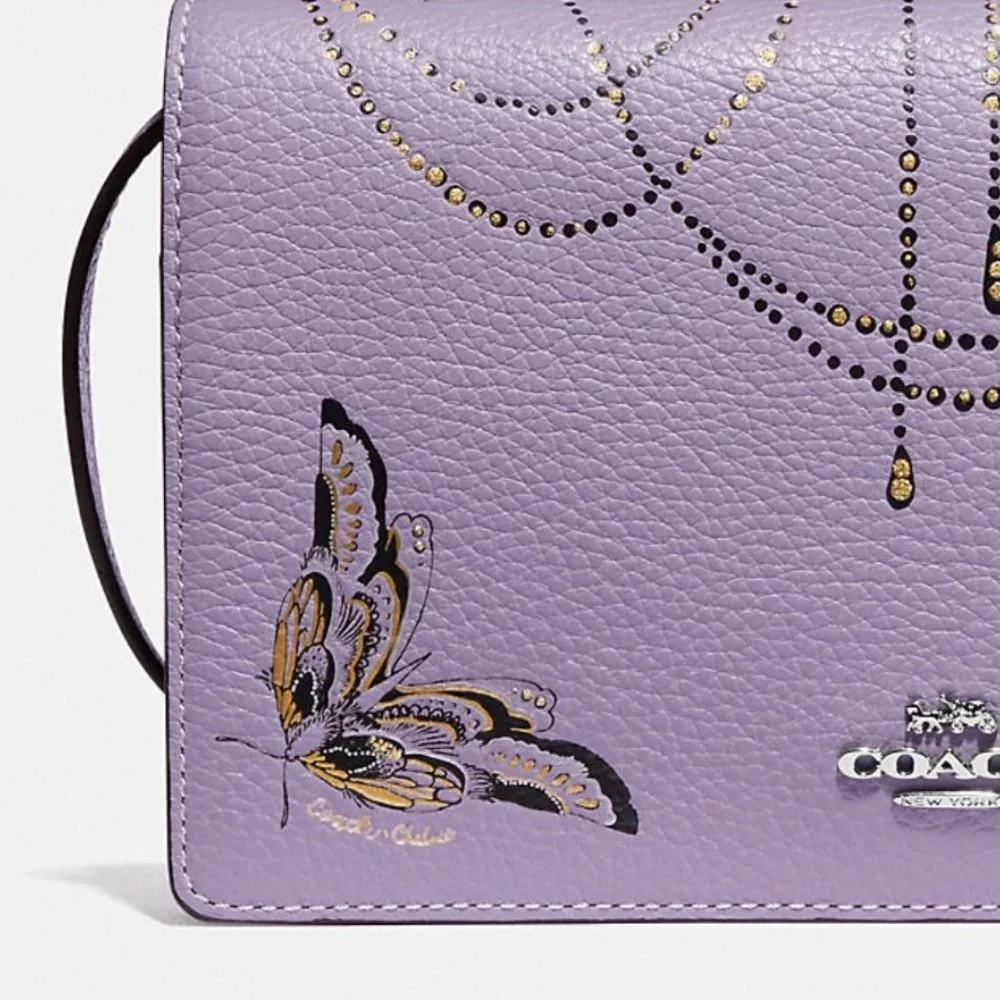 Coach Purse HAYDEN Foldover Crossbody BAG Lilac Purple Tattoo - Picture 3 of 9